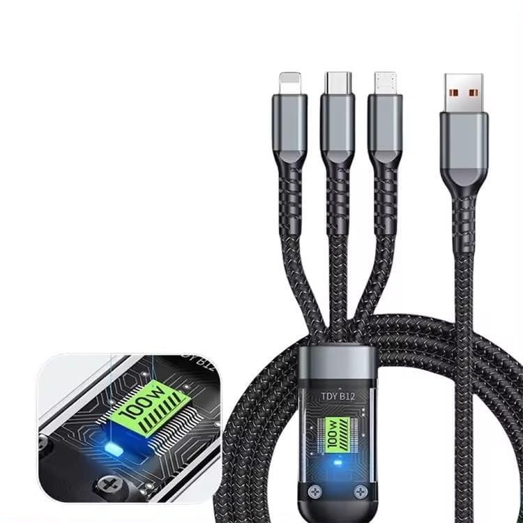 3-in-1 Fast Charging Cable | Universal Type-C Lightning Micro USB Cable